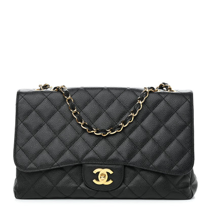 Chanel Caviar Quilted Jumbo Single Flap Black 1 of 14