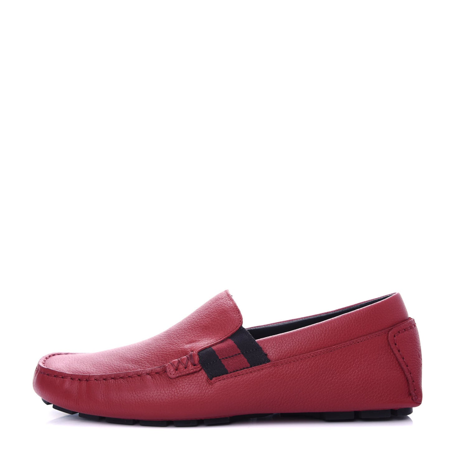 Calfskin Web Mens Driver Loafers 6.5 Red