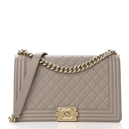 Chanel Caviar Quilted New Medium Boy Flap Dark Beige 1 of 10