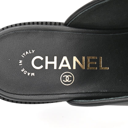 Chanel Lambskin Quilted Boy Mules 37 Black 7 of 8