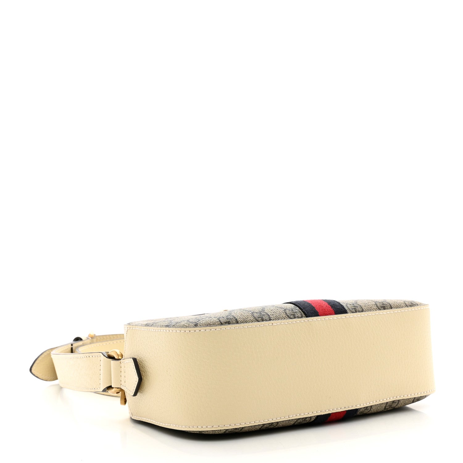 Gucci GG Supreme Monogram Textured Calfskin Web Small Ophidia Camera Bag Beige Ebony Mystic White 4 of 9
