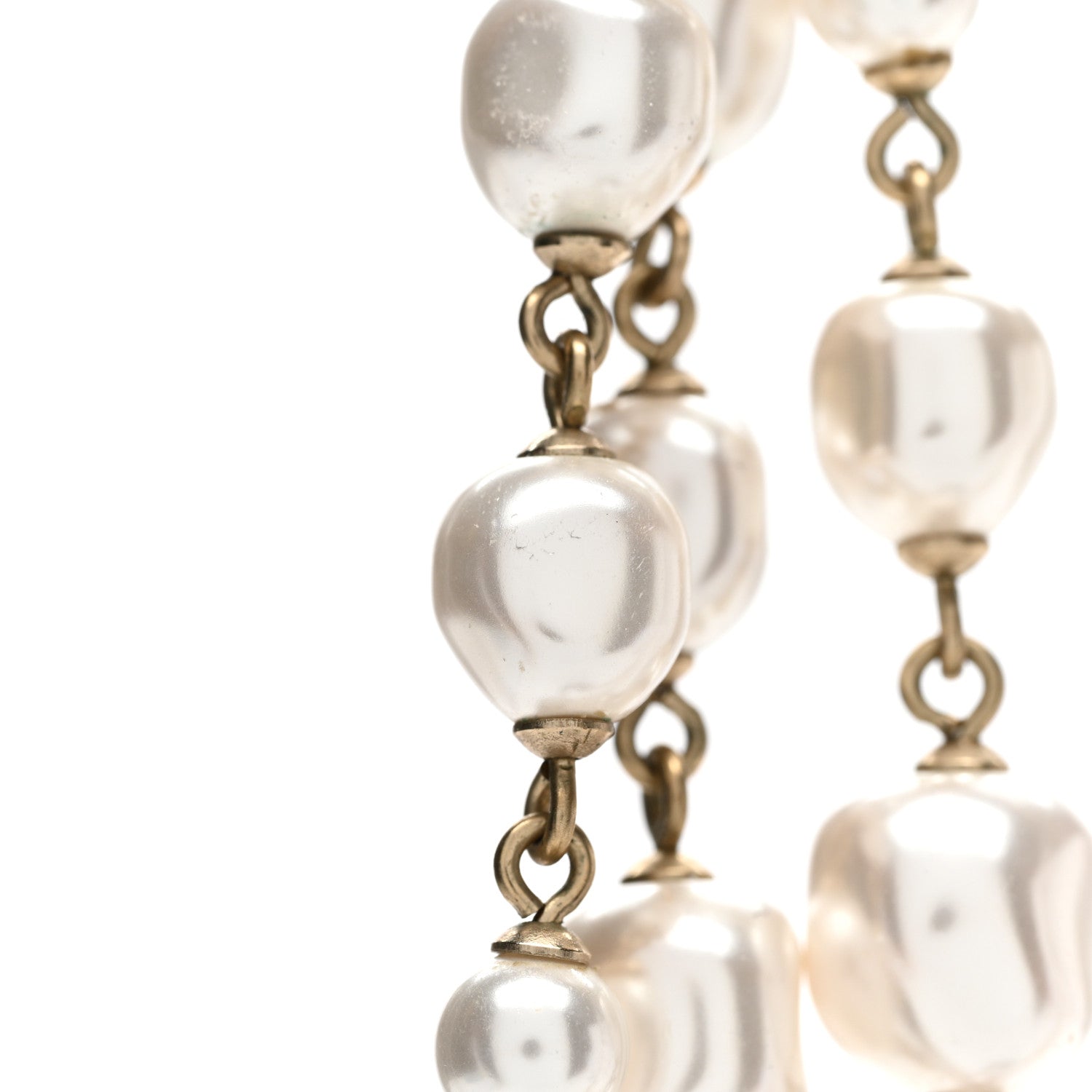Chanel Baguette Crystal Resin Pearl CC Multi Strand Necklace Black Gold 7 of 8