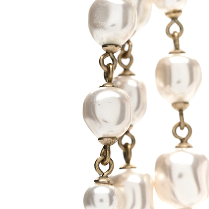 Chanel Baguette Crystal Resin Pearl CC Multi Strand Necklace Black Gold 7 of 8