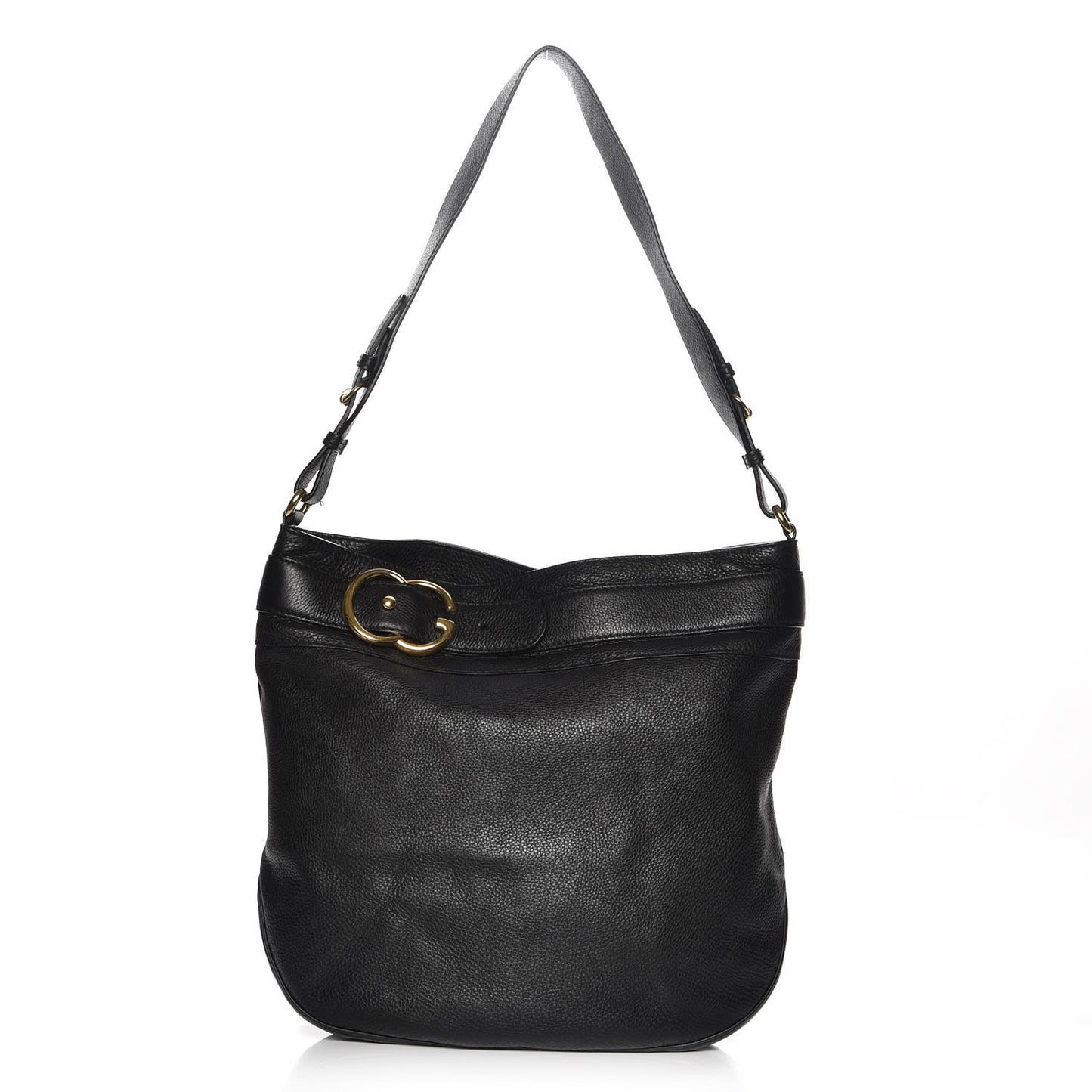 Calfskin Large Ride Shoulder Bag Black