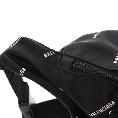 Balenciaga Twill Nylon Allover Logo Explorer Beltpack Black White 12 of 14