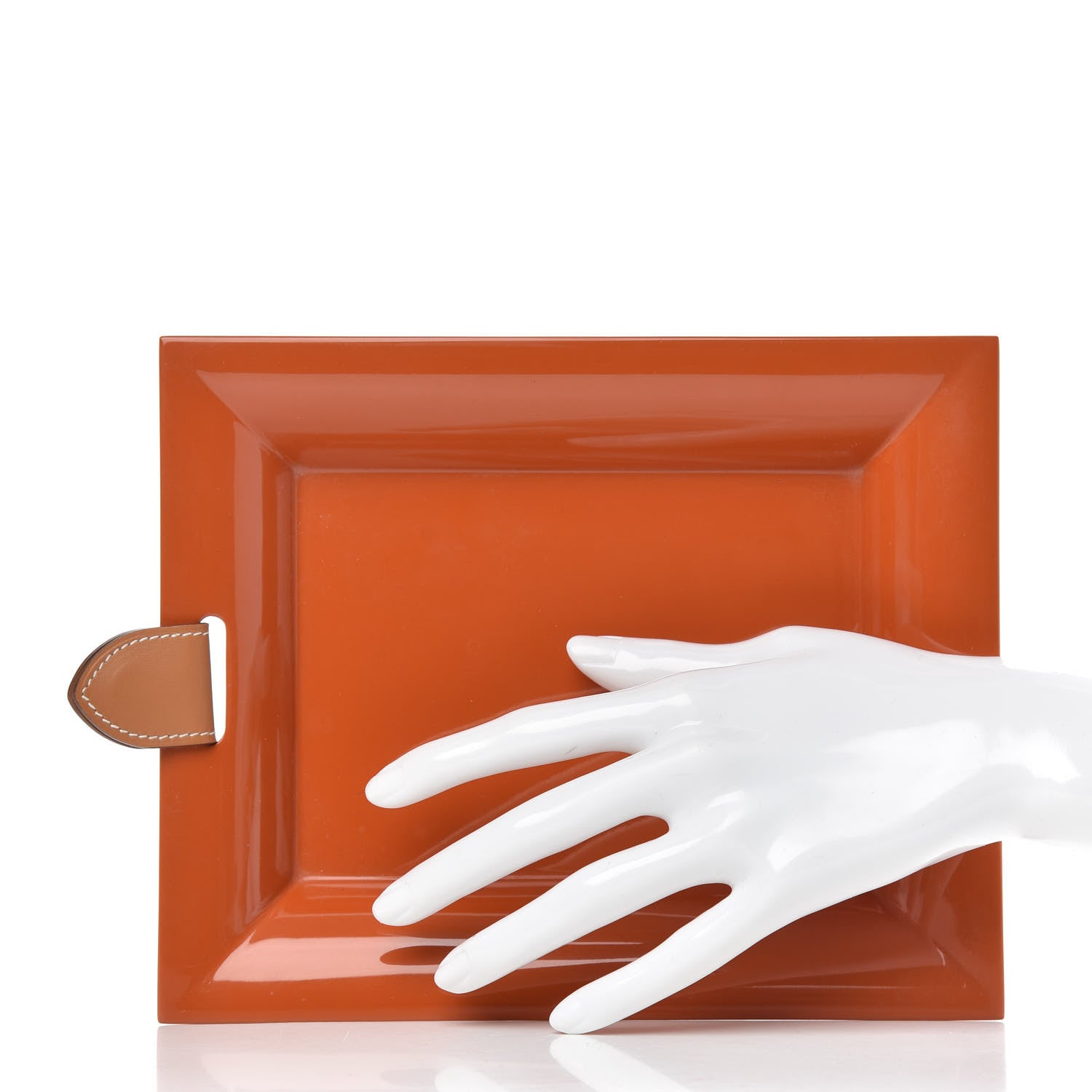 Hermes Lacquered Wood Chamonix Chakor PM Change Tray Orange 2 of 6