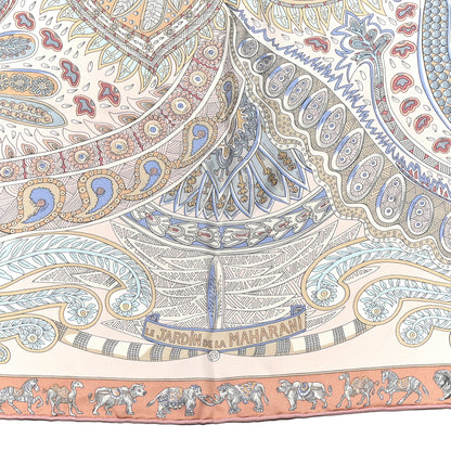 Hermes Silk Le Jardin De La Maharani Scarf 90 Rose Pale Aqua Poudre 5 of 6