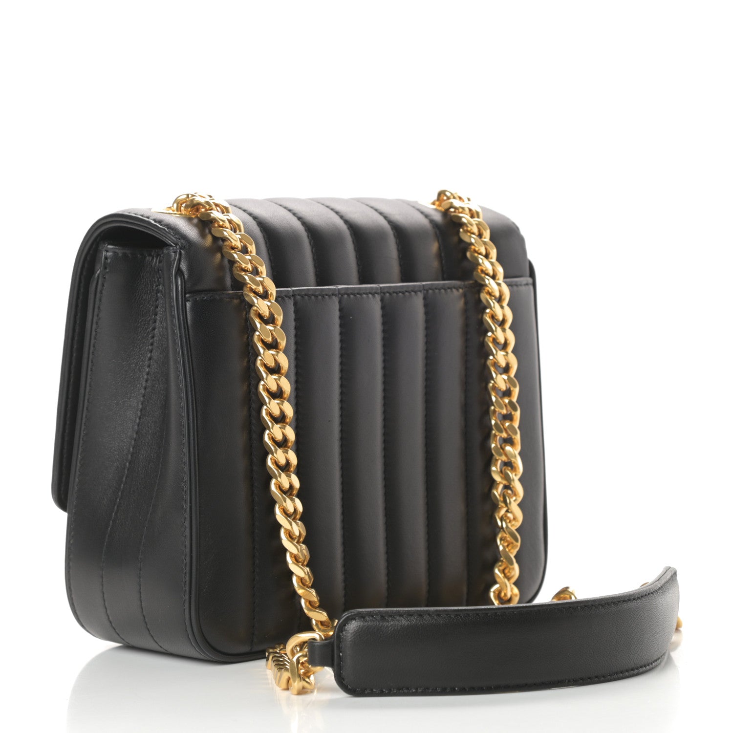 Saint Laurent Lambskin Matelasse Monogram Medium Vicky Chain Bag Black 3 of 10