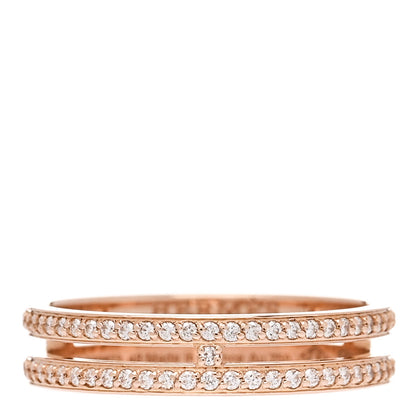 Hermes 18K Rose Gold Diamond Ariane Wedding Band Ring 48 4.5 1 of 5