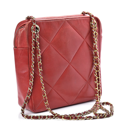 Chanel Lambskin Quilted Crossbody Red 3 of 24