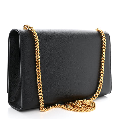 Saint Laurent Grain De Poudre Medium Classic Monogram Kate Satchel Black 3 of 10