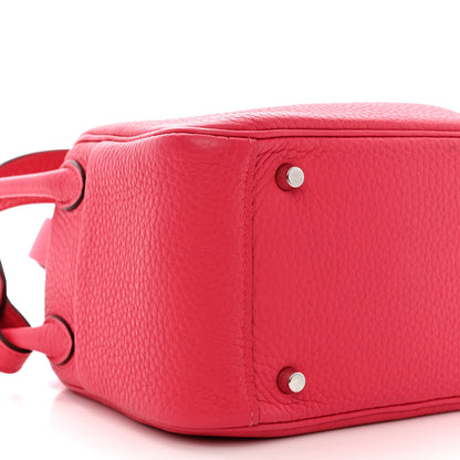 Hermes Taurillon Clemence Mini Lindy 20 Rose Extreme 9 of 12