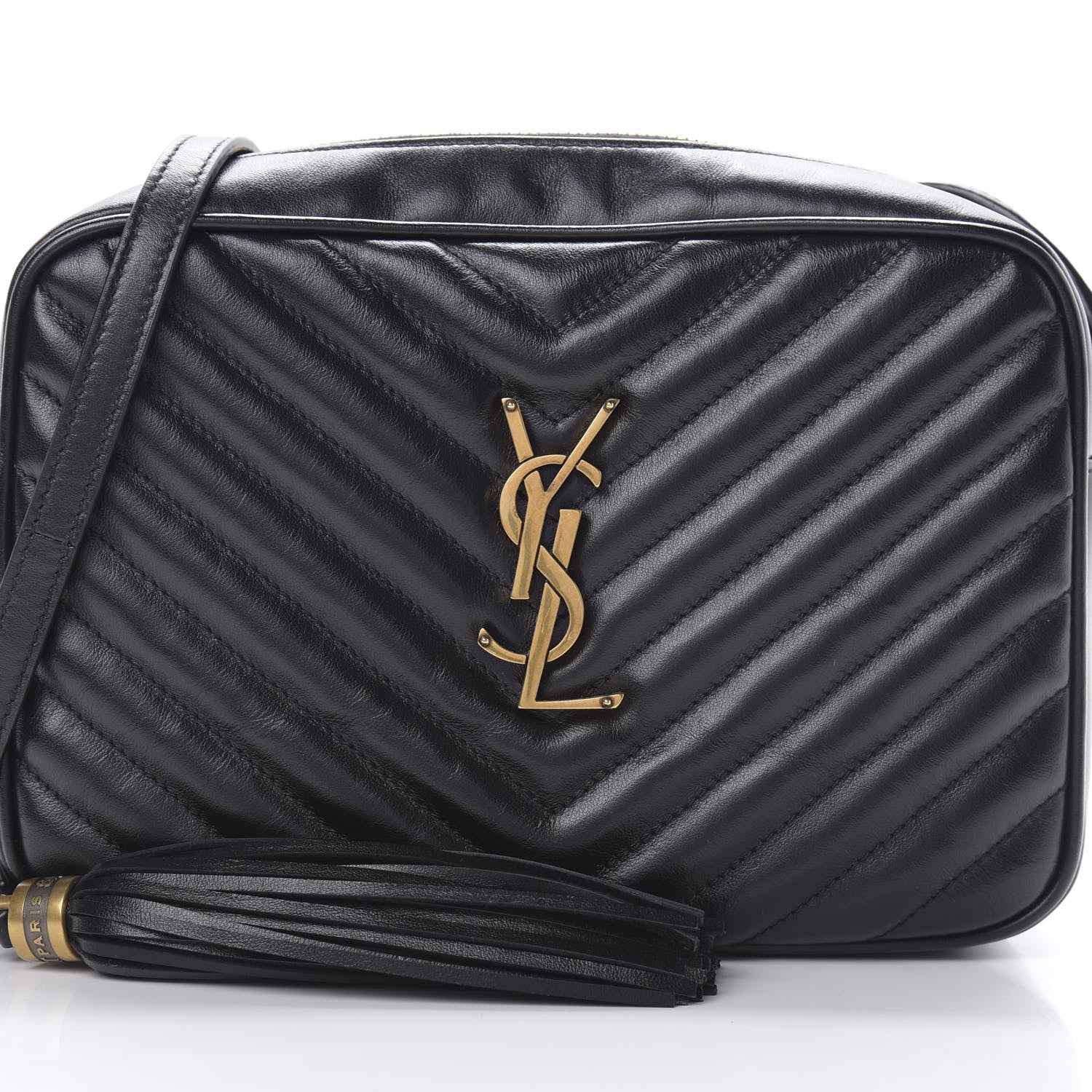 Saint Laurent Calfskin Matelasse Monogram Lou Camera Bag Black 8 of 10