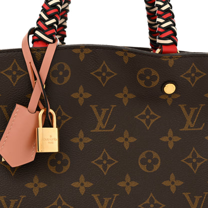 Louis Vuitton Monogram Braided Montaigne BB Coquelicot Creme Safran Peach 8 of 11