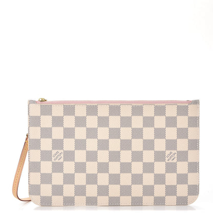 Louis Vuitton Damier Azur Neverfull MM GM Pochette Rose Ballerine 1 of 8