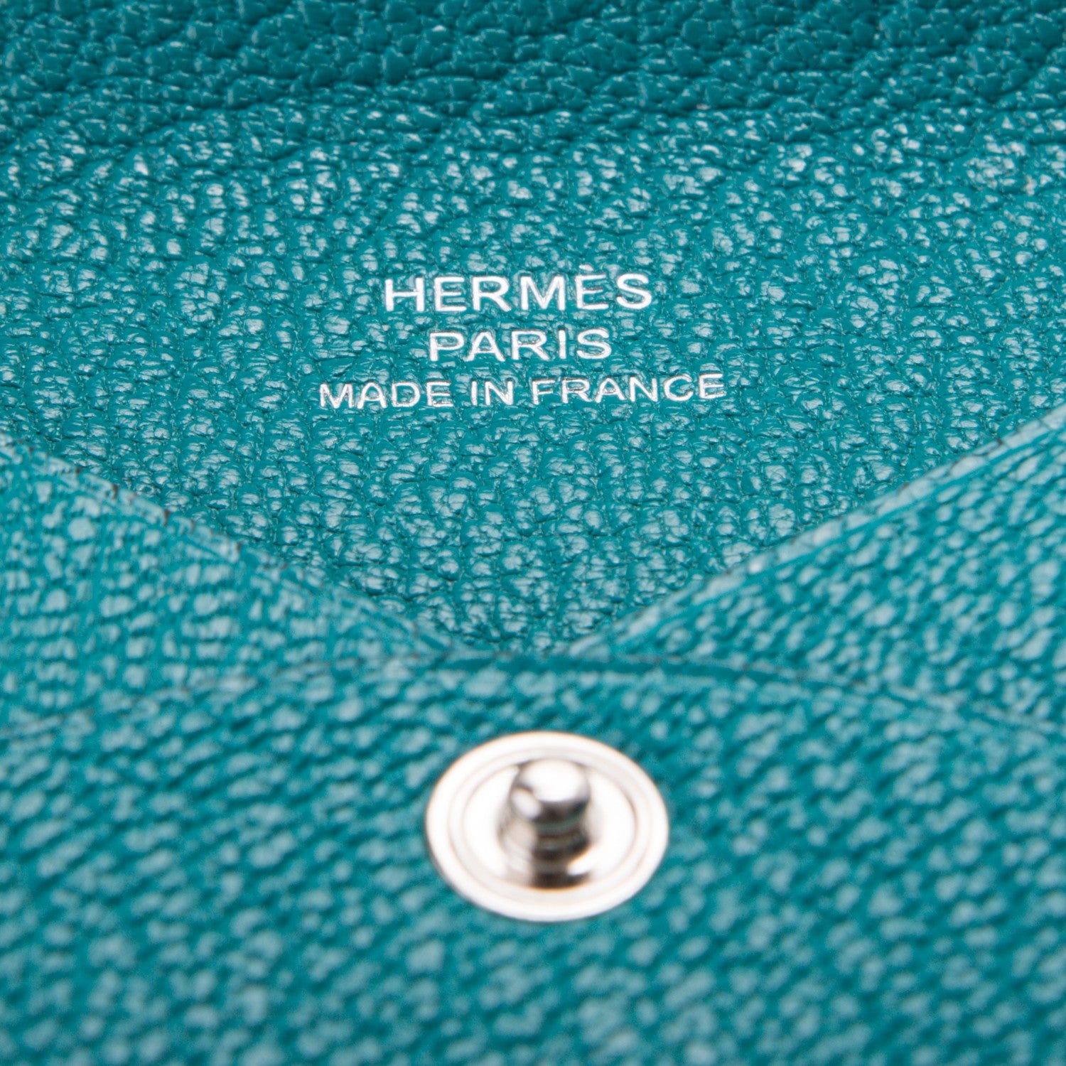 Hermes Chevre Mysore Calvi Card Case Bleu Paon 4 of 6