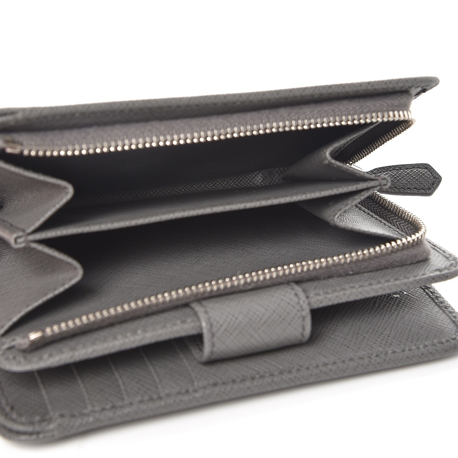 Prada Saffiano Metal Compact Wallet Marmo 6 of 8