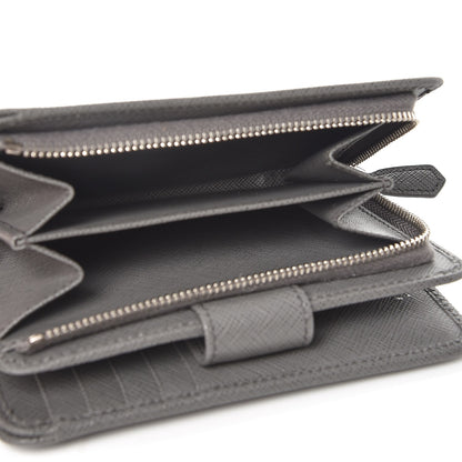 Prada Saffiano Metal Compact Wallet Marmo 6 of 8