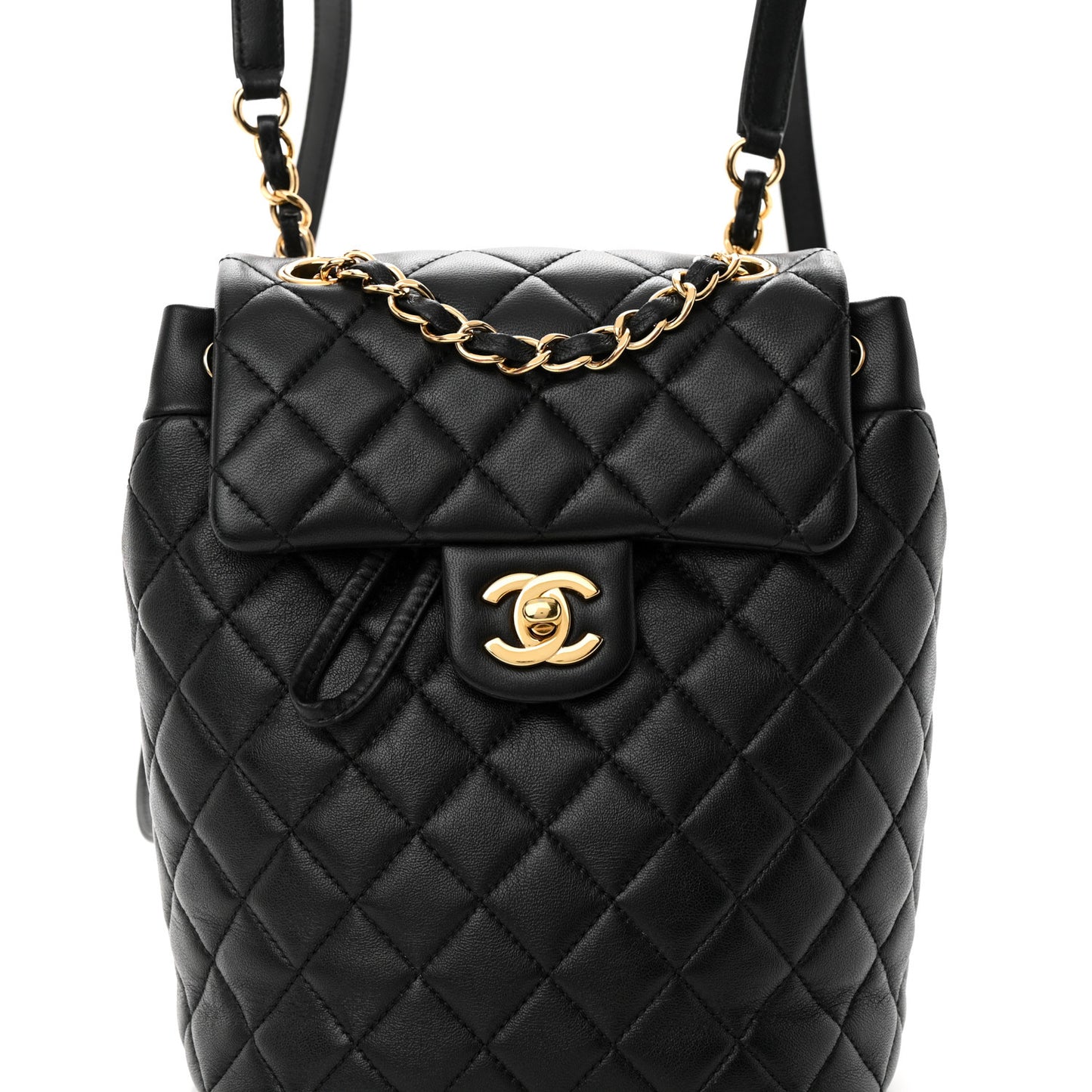 Lambskin Quilted Mini Urban Spirit Backpack Black