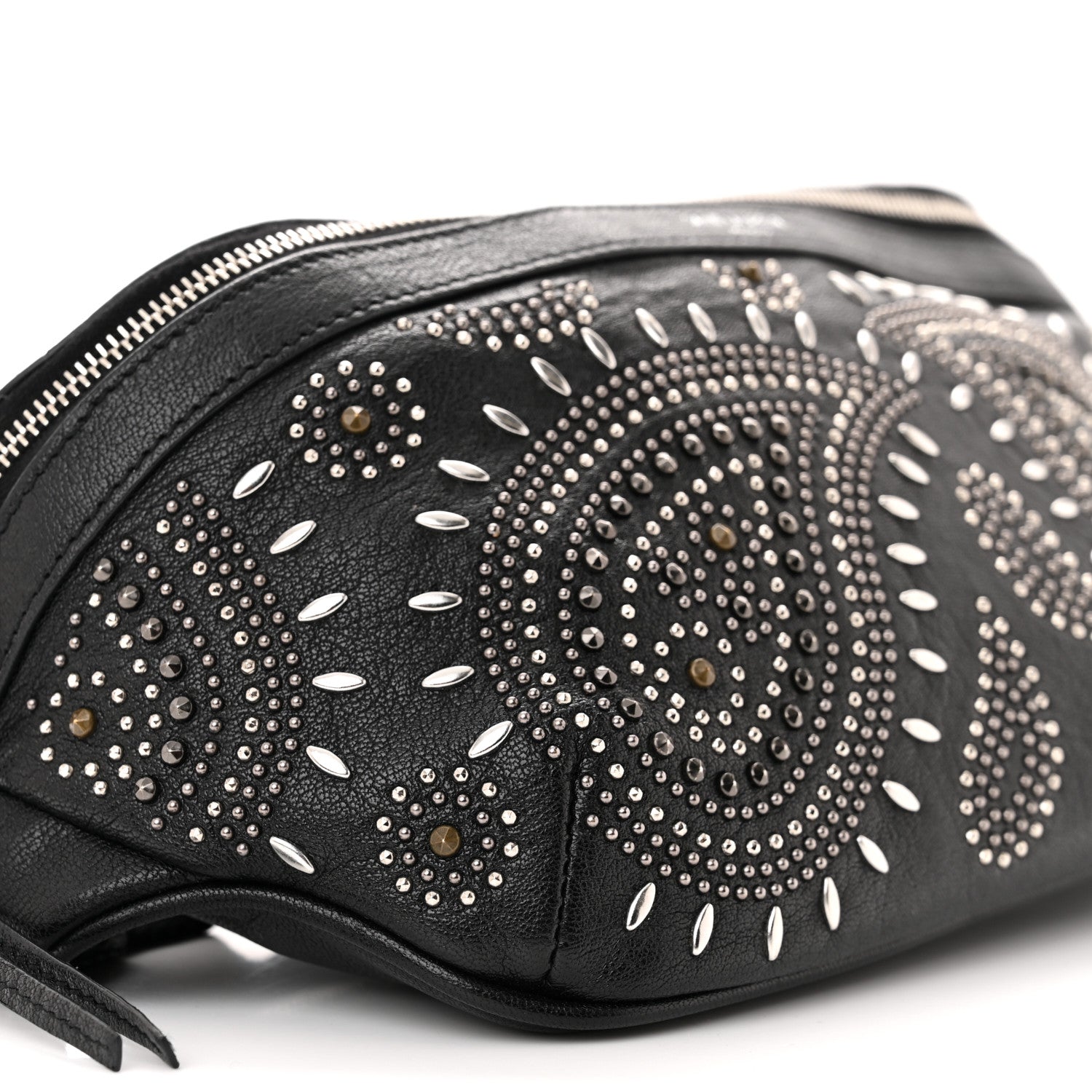 Saint Laurent Calfskin Studded Marsupio Belt Bag Black 9 of 11