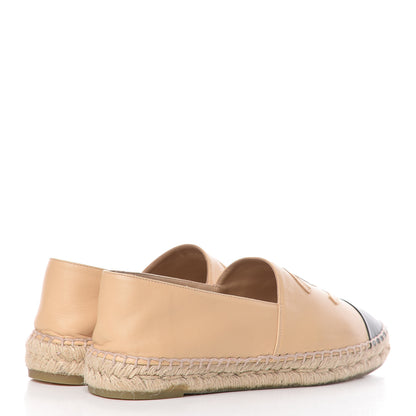 Chanel Lambskin CC Espadrilles 40 Beige Black 4 of 15