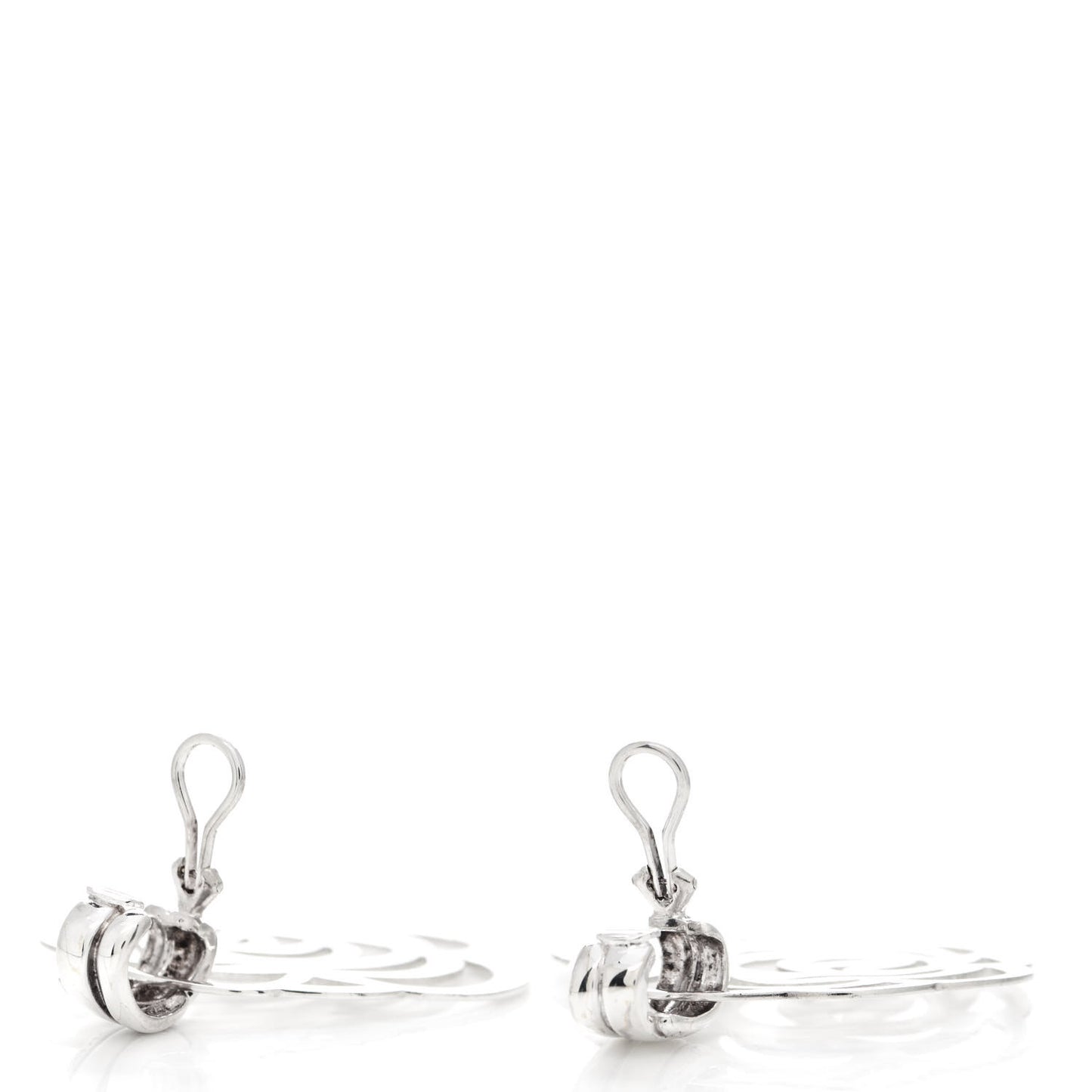 Sterling Silver Camellia Clip On Earrings