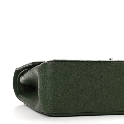 Chanel Caviar Quilted Jumbo Double Flap Dark Green 8 of 15