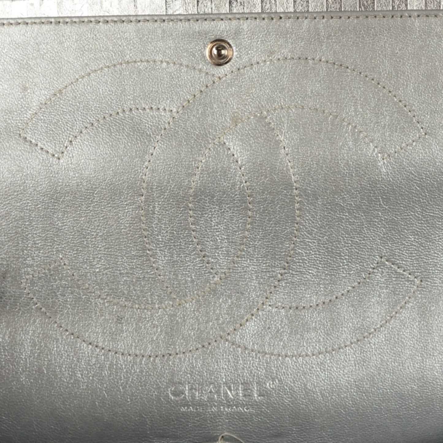 Metallic Calfskin Striped 2.55 Reissue 227 Silver