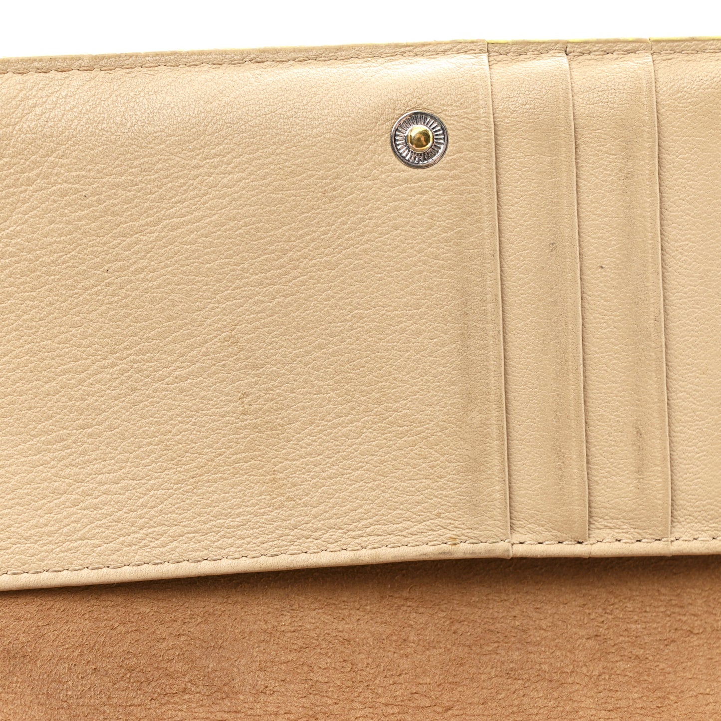 Calfskin Ottomar Klara Tri Fold Phone Wallet On Strap Croissant