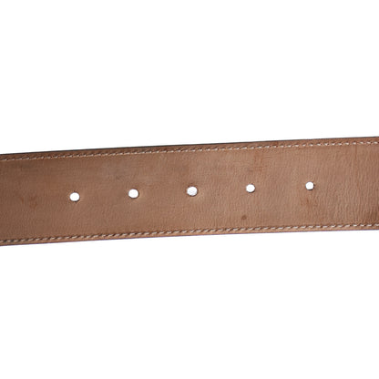 Gucci GG Supreme Monogram Selleria Calfskin Interlocking G 40mm Belt 105 42 Beige Ebony Blue 4 of 6