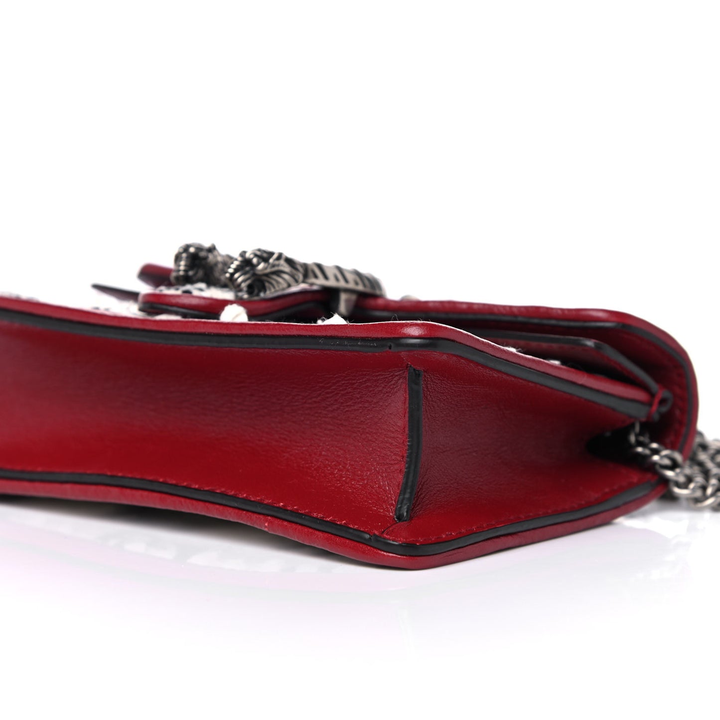 Tweed GG Monogram Super Mini Dionysus Shoulder Bag White Black Romantic Cherry