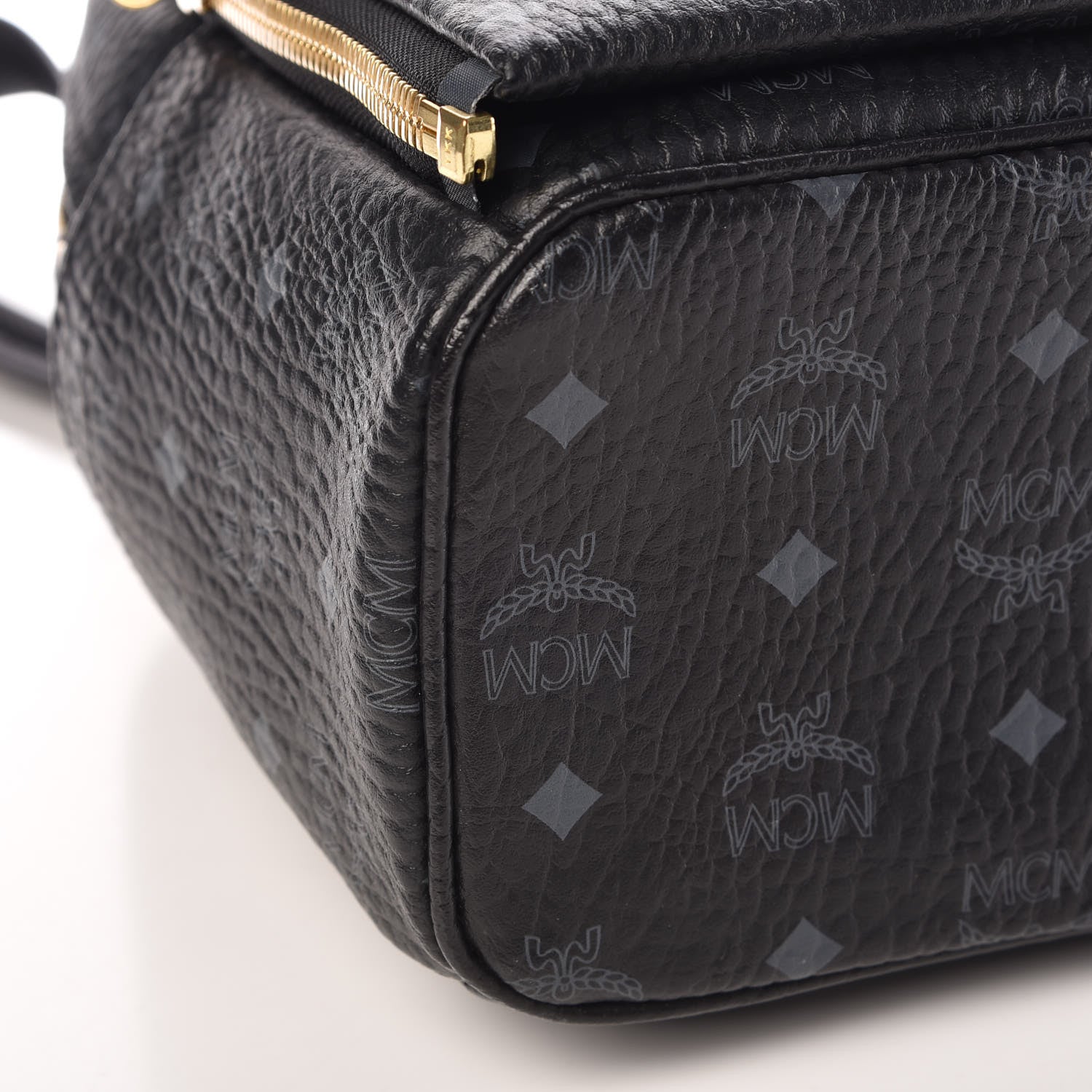 MCM Visetos Studded Small Dual Stark Backpack Black 9 of 10