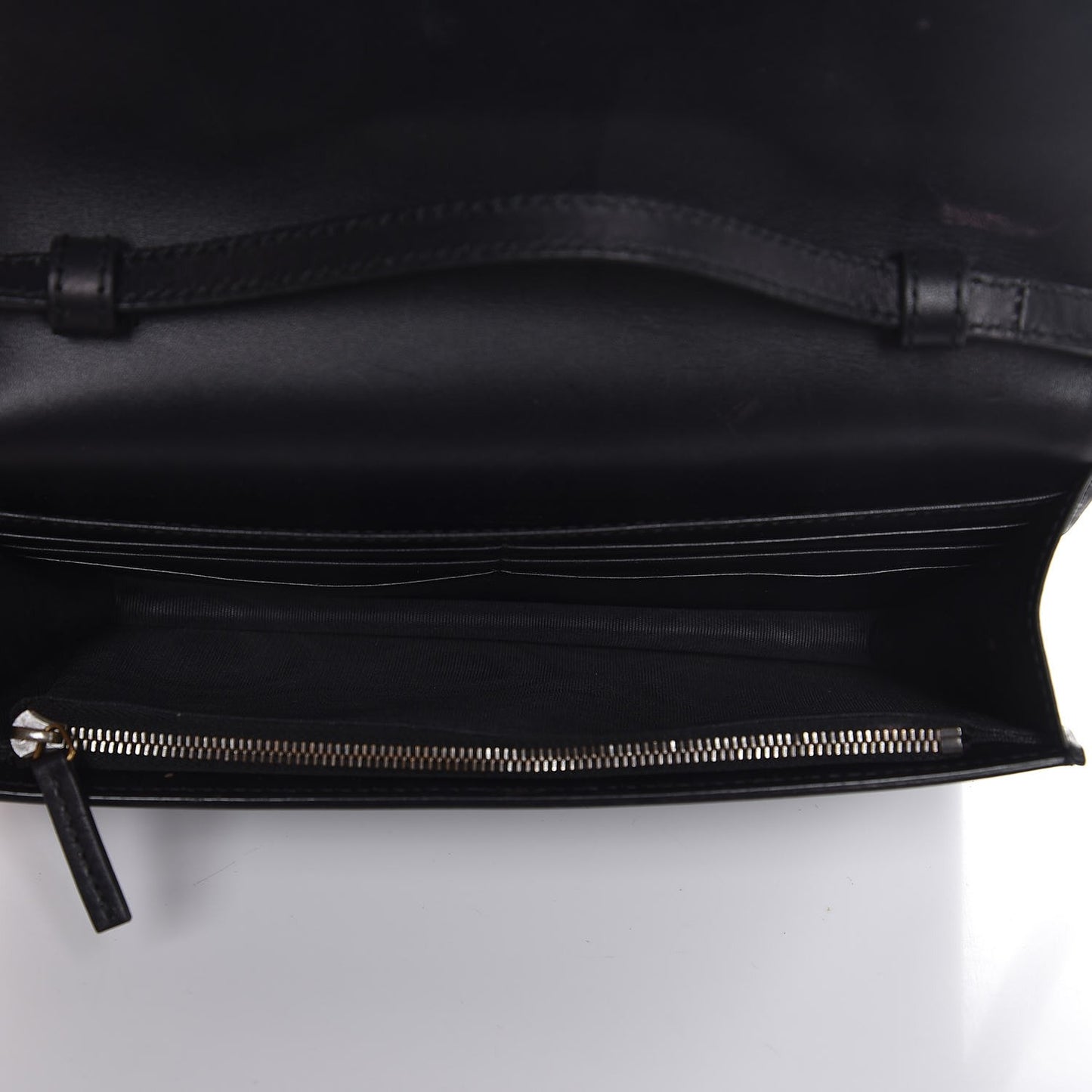 Calfskin Web Wallet with Strap Black