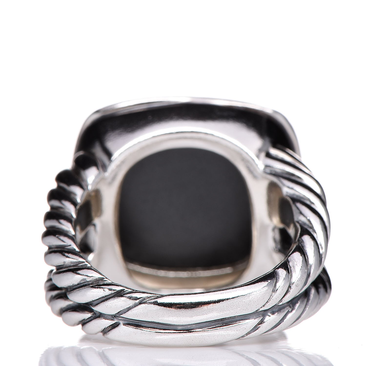 David Yurman Sterling Silver Diamond Black Orchid 14mm Albion Ring 54 7 4 of 5
