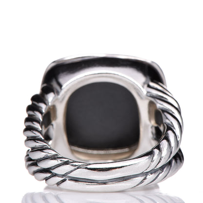 David Yurman Sterling Silver Diamond Black Orchid 14mm Albion Ring 54 7 4 of 5