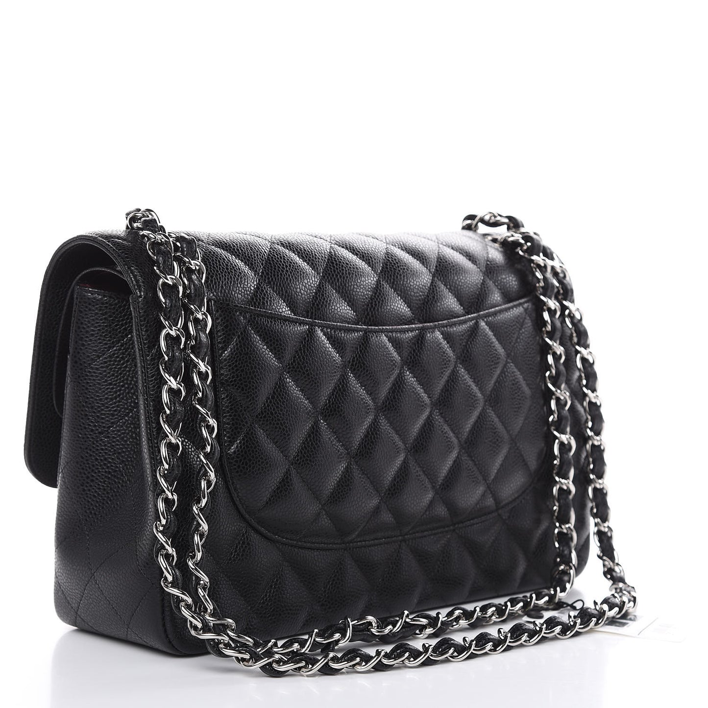 Caviar Quilted Jumbo Double Flap Black