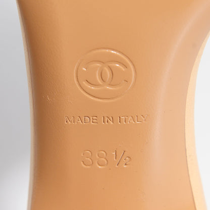 Chanel Lambskin CC Bow Mules 38.5 Beige Clair 6 of 6