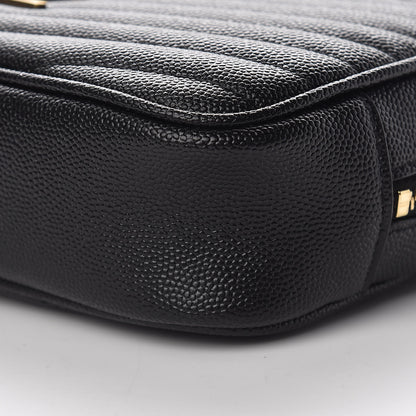 Saint Laurent Grain De Poudre Matelasse Monogram Mini Lou Camera Bag Black 10 of 11
