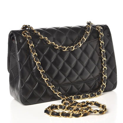 Chanel Lambskin Quilted Jumbo Double Flap Black 9 of 13