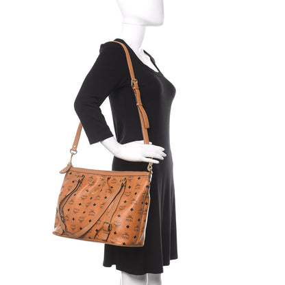 MCM Visetos Medium Essentials Shopper Tote Cognac 2 of 12