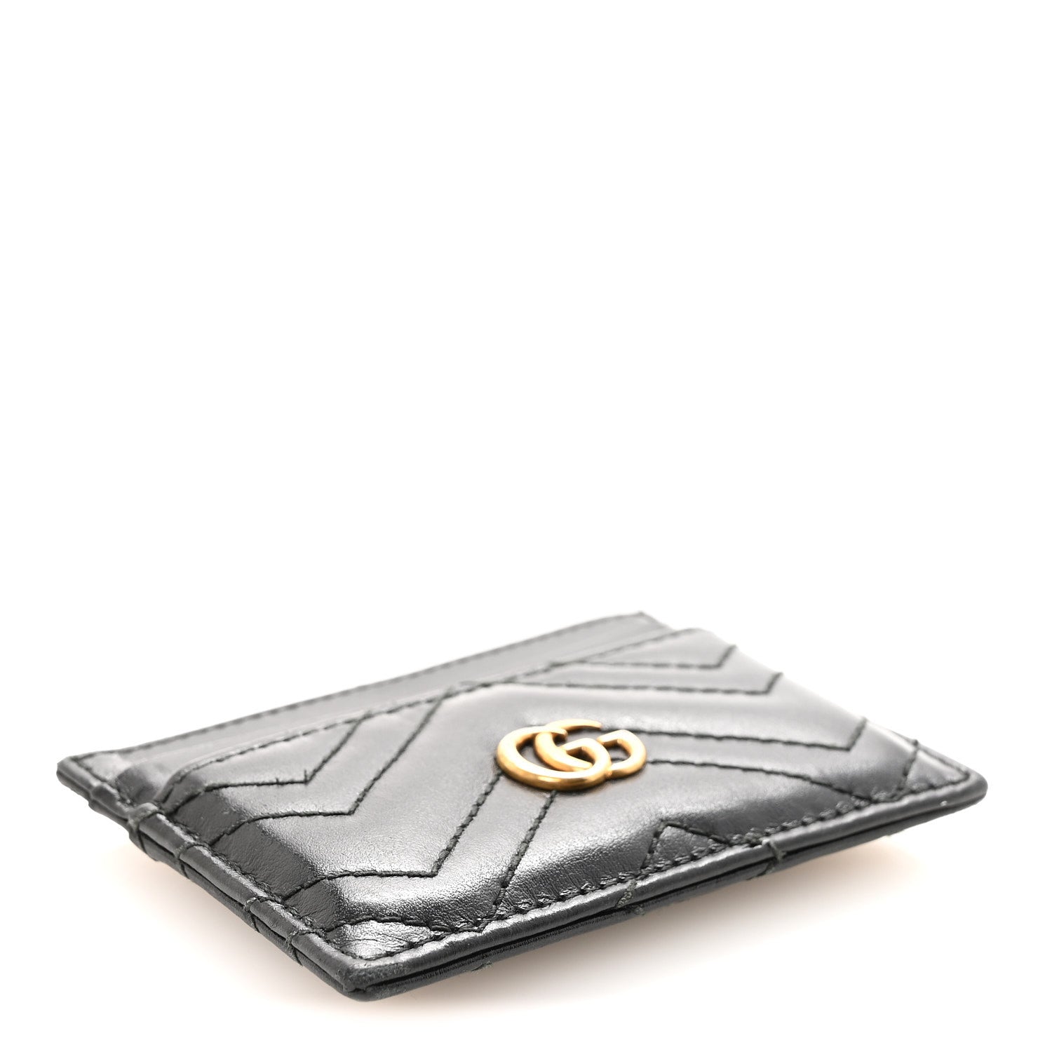 Gucci Calfskin Matelasse GG Marmont Card Holder Black 4 of 7