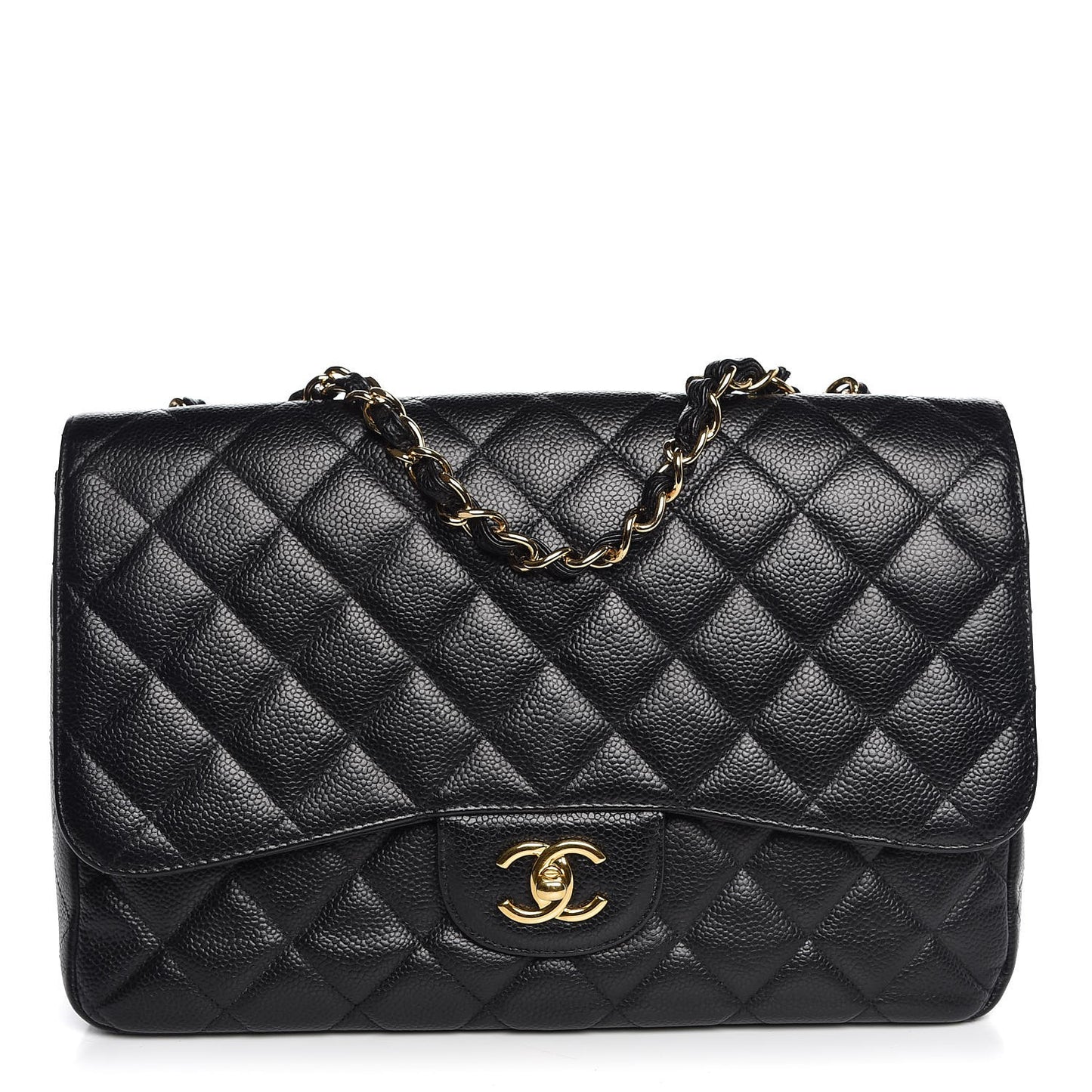 Caviar Quilted Jumbo Single Flap Black