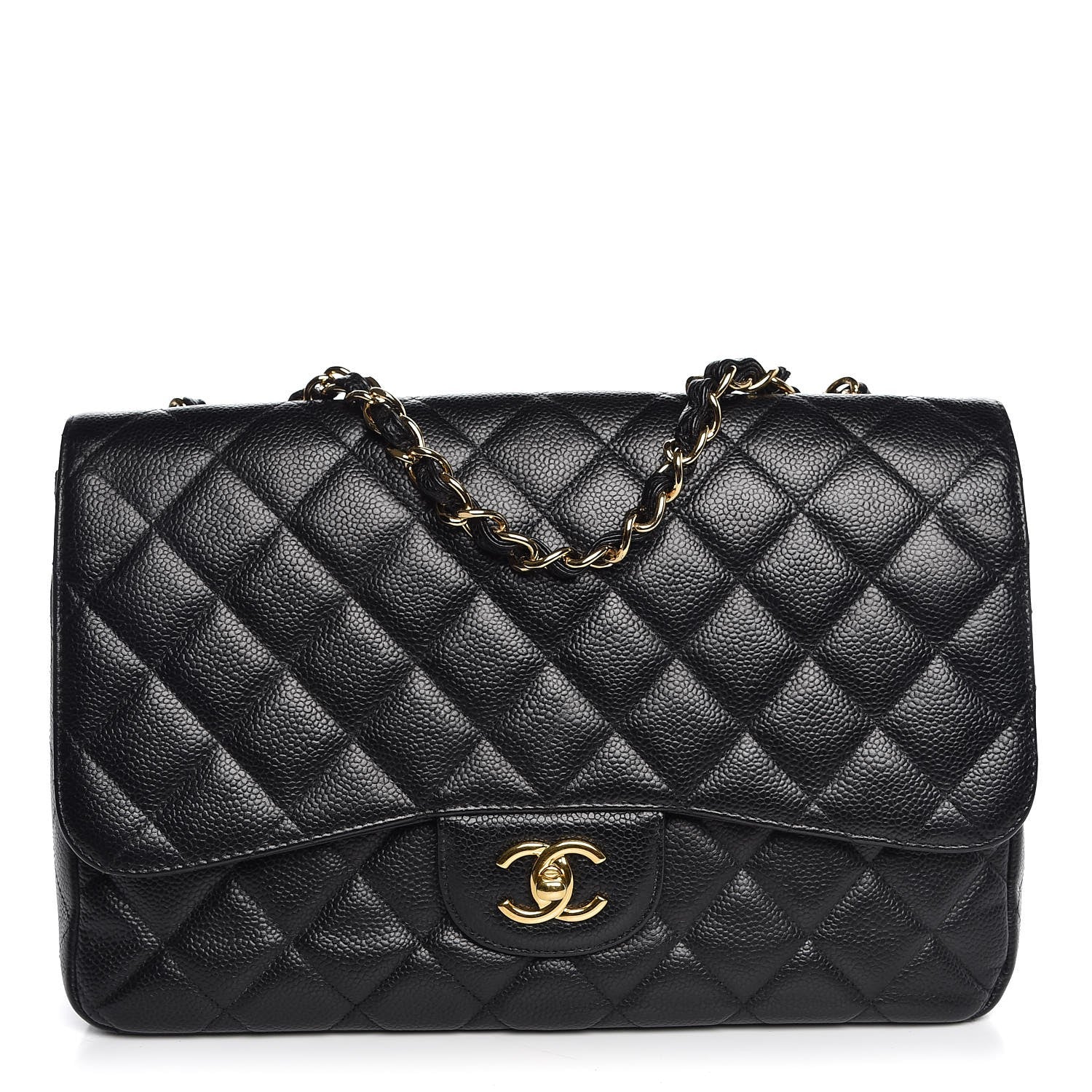 Chanel Caviar Quilted Jumbo Single Flap Black 1 of 8