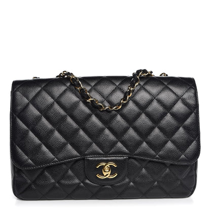 Chanel Caviar Quilted Jumbo Single Flap Black 1 of 8
