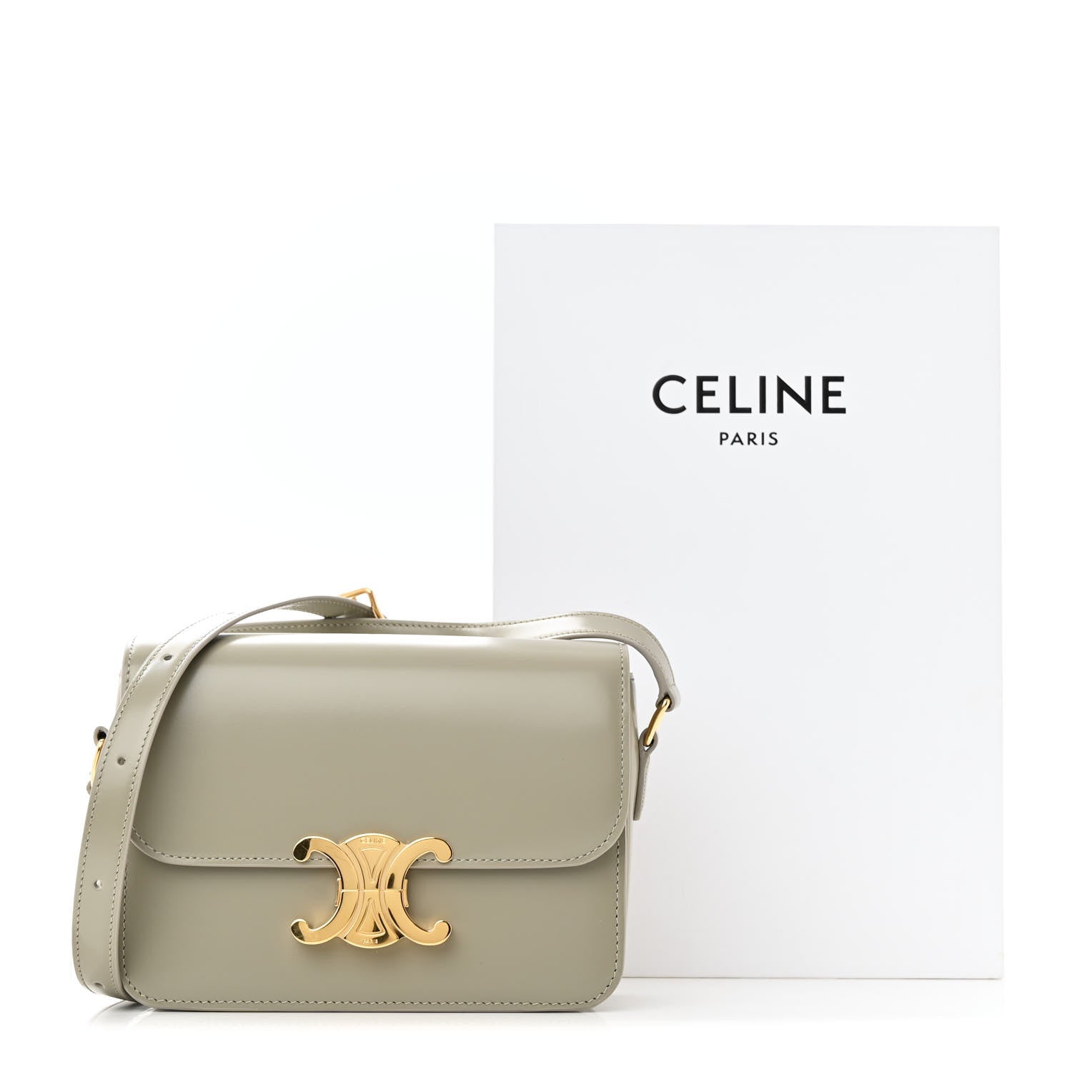 Celine Shiny Calfskin Teen Triomphe Green Clay 12 of 12