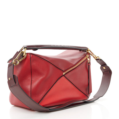 Loewe Calfskin Colorblock Medium Puzzle Bag Red 3 of 12
