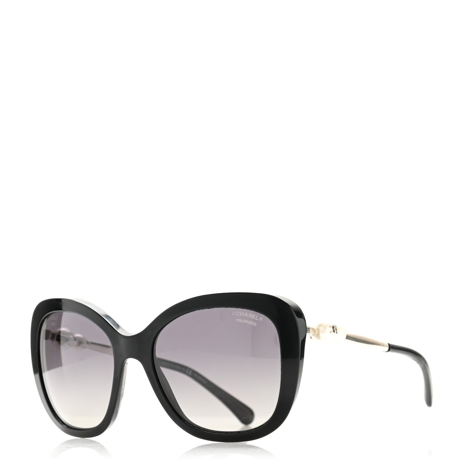 Chanel Acetate Butterfly Winter Pearl Sunglasses 5339-H Black 1 of 8