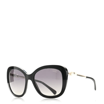 Chanel Acetate Butterfly Winter Pearl Sunglasses 5339-H Black 1 of 8