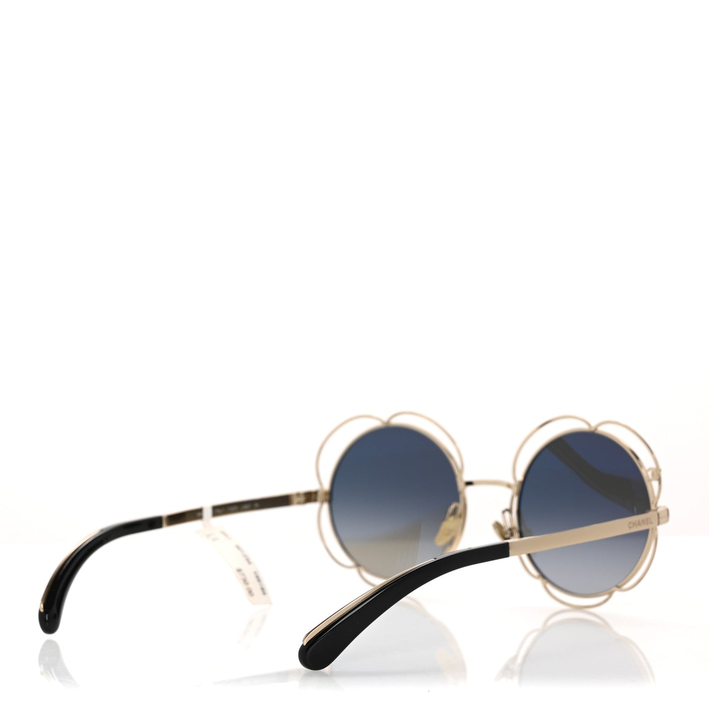 Metal Round Camellia Sunglasses 71573 Gold