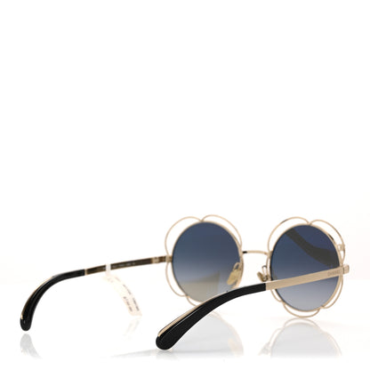 Chanel Metal Round Camellia Sunglasses 71573 Gold 4 of 8